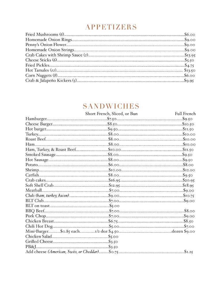 Penny's Cafe Menu image 4
